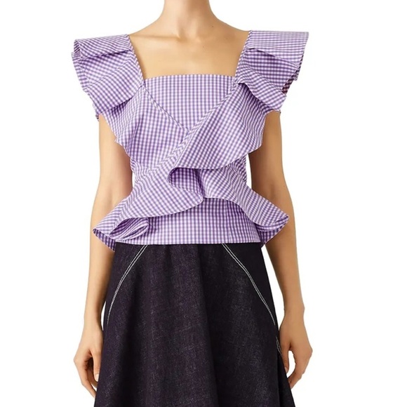 Petersyn Tops - PETERSYN Lavender Gingham Plaid Purple Tate Top